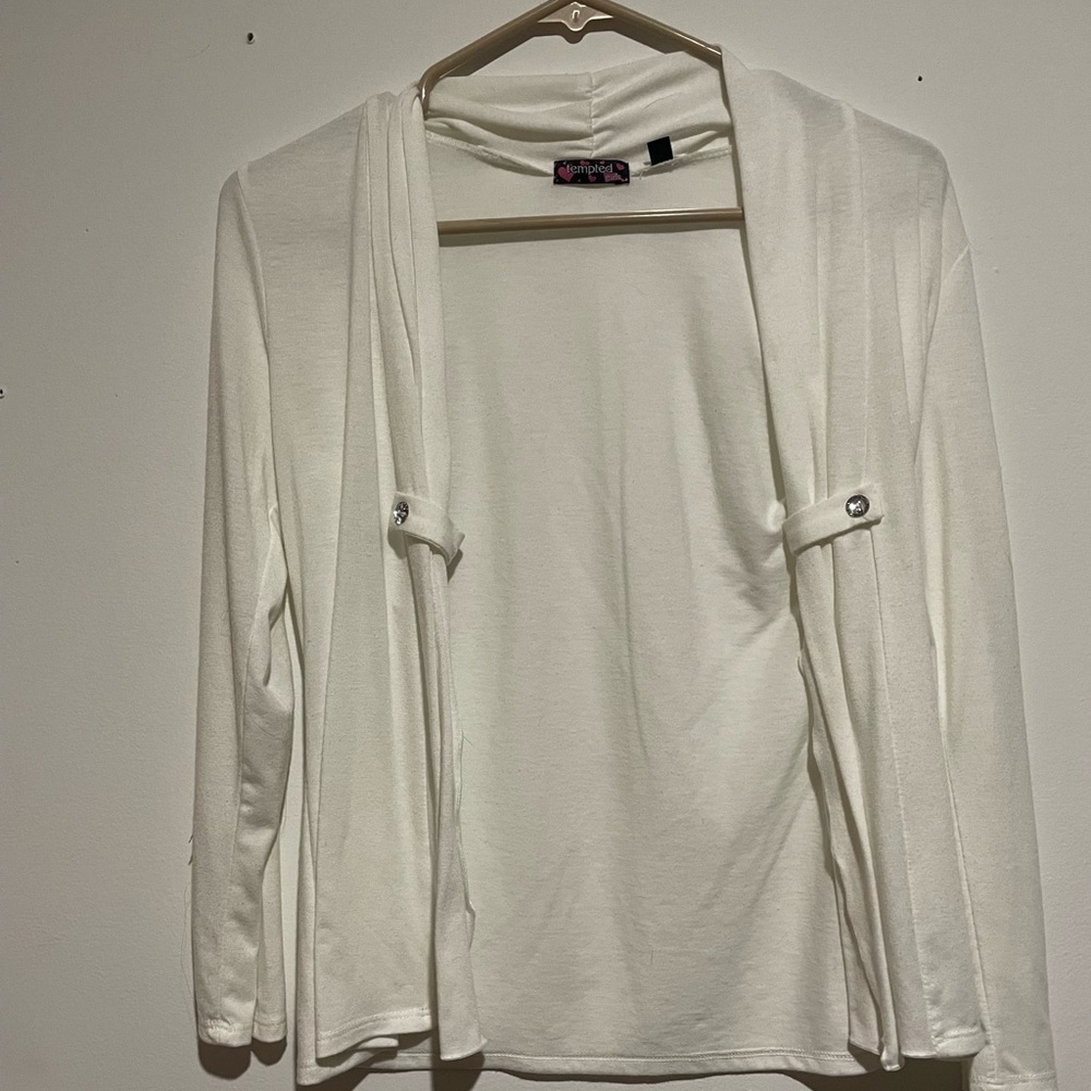 Long sleeve white cardigan